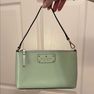 Kate Spade Green and Black Clutch with Gold Accents